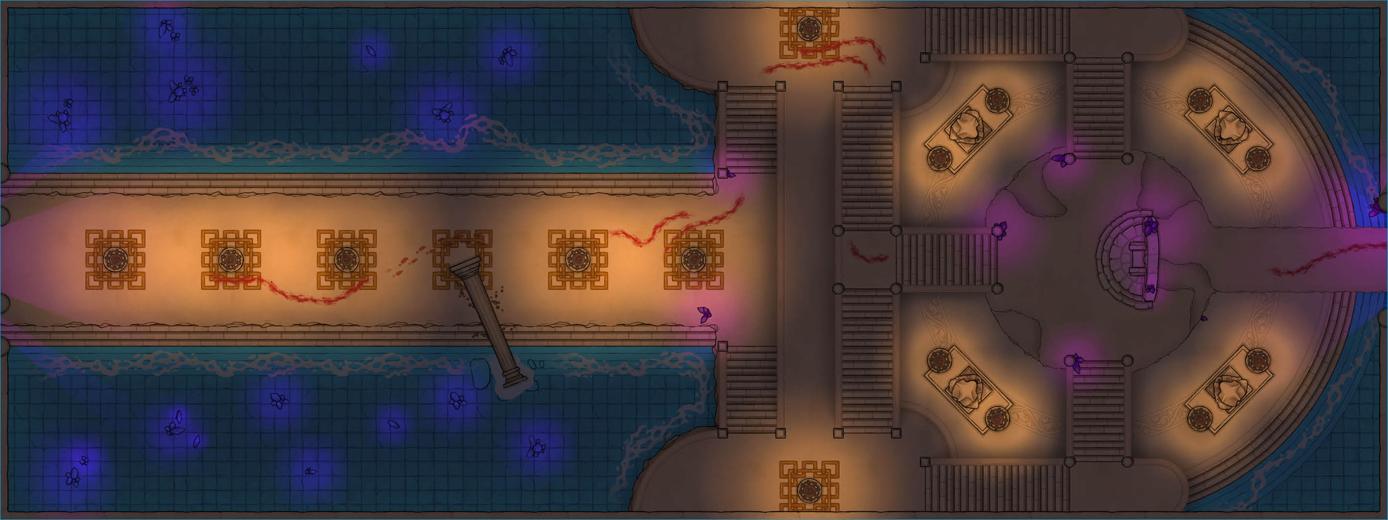 Battle map for Aeranor - Fallen throneroom